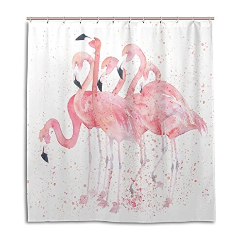 Rideau de douche Flamant rose multicolore 167x182 cm variant 0 