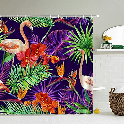 Rideau de douche Flamant rose a- 300x200 cm variant 2 