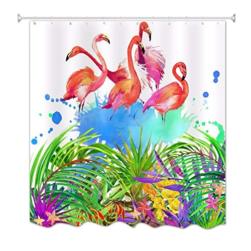 Rideau de douche Flamant rose style 150x180 cm