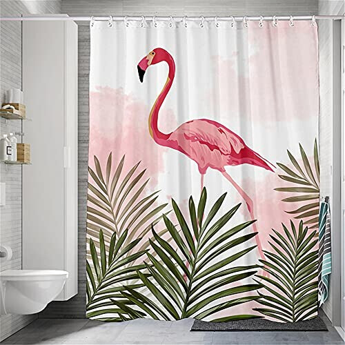 Rideau de douche Flamant rose 180x180 cm