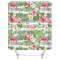 Rideau de douche Flamant rose feuille verte 90x180 cm - miniature