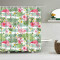Rideau de douche Flamant rose feuille verte 90x180 cm - miniature variant 1