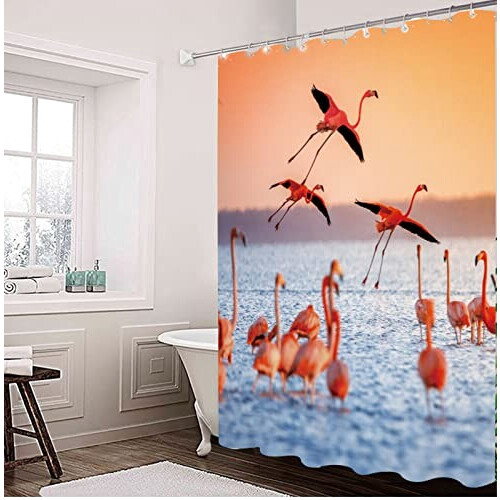Rideau de douche Flamant rose 200x240 cm