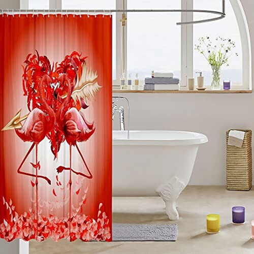 Rideau de douche Flamant rose multicolore 183x198 cm variant 1 