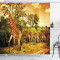 Rideau de douche Girafe vert orange foncé 175x220 cm - miniature