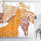 Rideau de douche Girafe marron blanc orange 175x180 cm - miniature