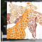 Rideau de douche Girafe marron blanc orange 175x180 cm - miniature variant 3