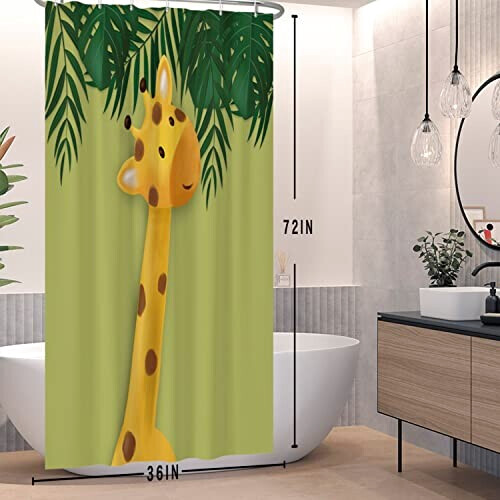 Rideau de douche Girafe style c 140x183 cm variant 1 