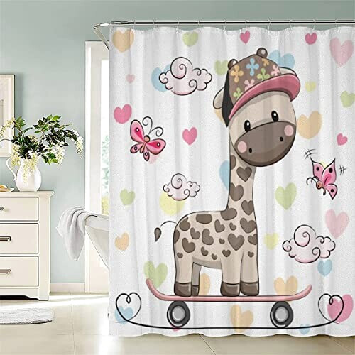 Rideau de douche Girafe couleur 120x200 cm