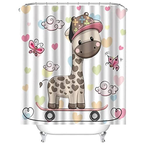 Rideau de douche Girafe couleur 120x200 cm variant 2 