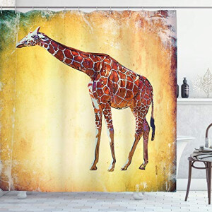 Rideau de douche Girafe multicolore 175x180 cm