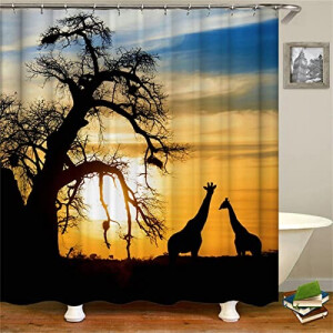 Rideau de douche Girafe dusk tree giraffe 200x180 cm
