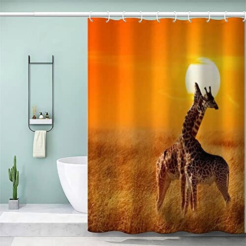 Rideau de douche Girafe couleur 120x180 cm variant 1 