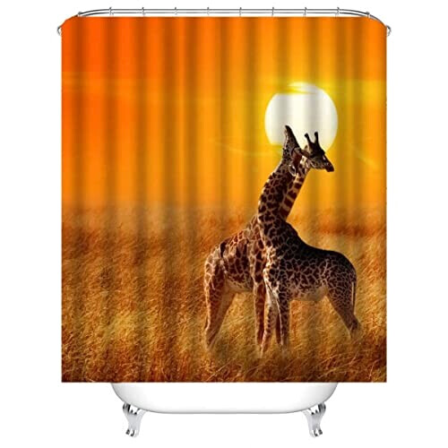Rideau de douche Girafe couleur 120x180 cm variant 2 