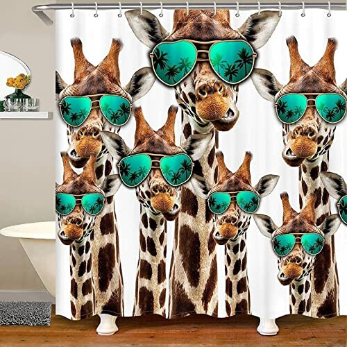 Rideau de douche Girafe tropicale 120x200 cm