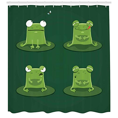 Rideau de douche Grenouille vert chasseur 175x180 cm variant 0 