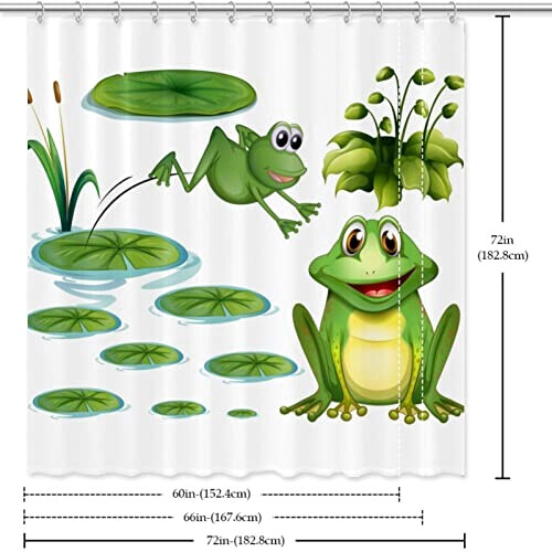 Rideau de douche Grenouille multicolore variant 4 