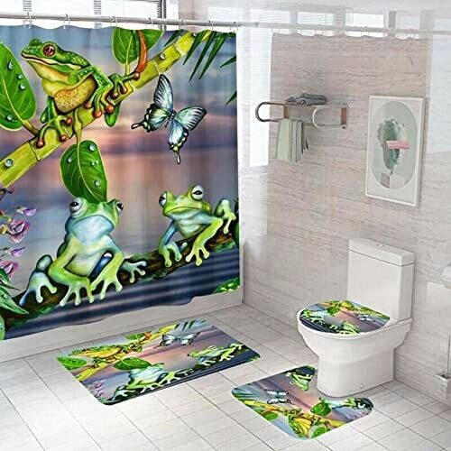 Rideau de douche Grenouille 180x180 cm