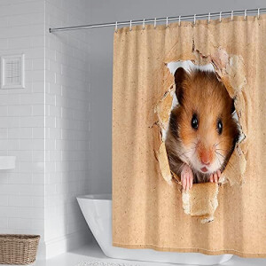 Rideau de douche Hamster marron 120x180 cm