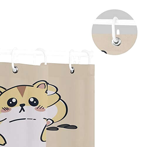 Rideau de douche Hamster multicolore 182x182 cm variant 3 