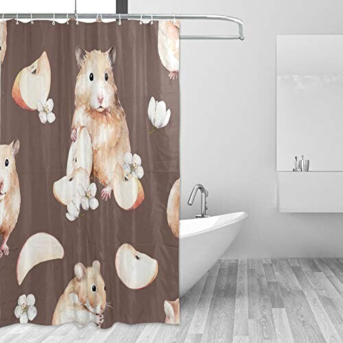 Rideau de douche Hamster multicolore 182x182 cm variant 1 