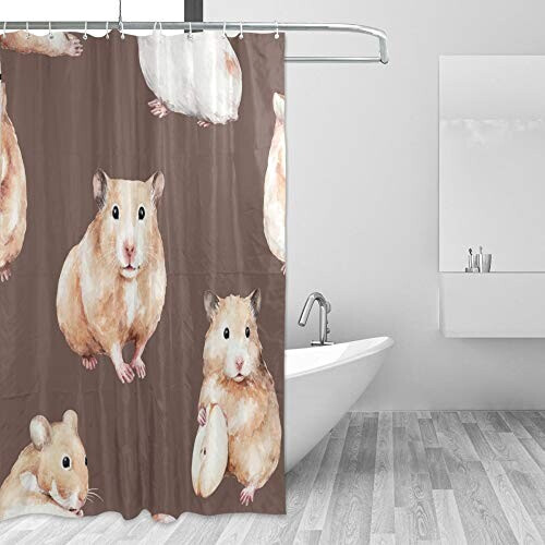 Rideau de douche Hamster multicolore 182x182 cm variant 1 