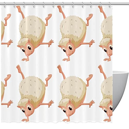 Rideau de douche Hérisson multicolore 152.4x182.9 cm