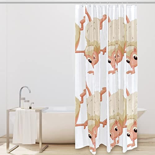 Rideau de douche Hérisson multicolore 152.4x182.9 cm variant 0 