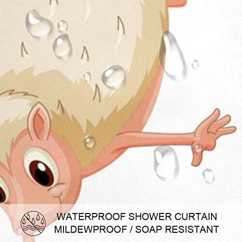 Rideau de douche Hérisson multicolore 152.4x182.9 cm variant 1 