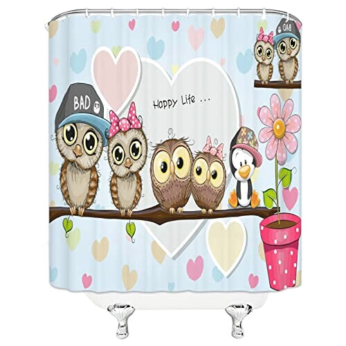Rideau de douche Hibou 165x180 cm