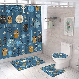 Rideau de douche Hibou multi-couleur owl 150x180 cm