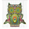 Rideau de douche Hibou multicolore 175x180 cm - miniature variant 1