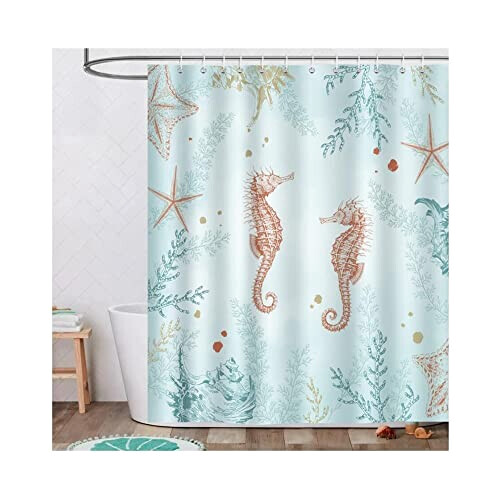 Rideau de douche Hippocampe 120x180 cm variant 0 