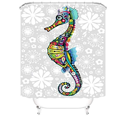 Rideau de douche Hippocampe 80x180 cm