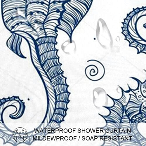 Rideau de douche Hippocampe multi-couleur variant 1 