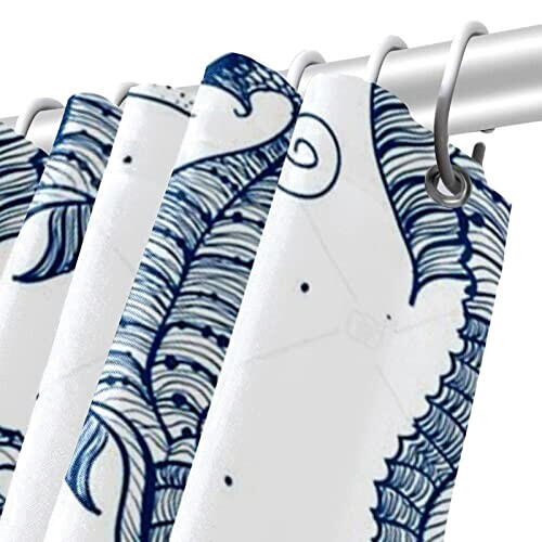 Rideau de douche Hippocampe multi-couleur variant 3 