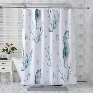 Rideau de douche Hippocampe ocean - 90x180 cm