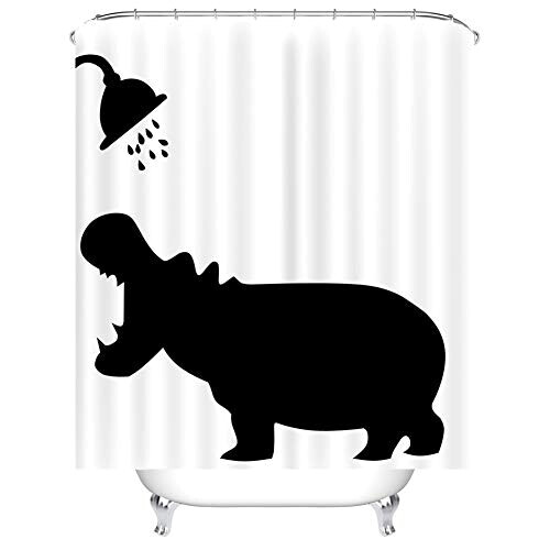 Rideau de douche Hippopotame 180x200 cm