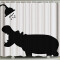 Rideau de douche Hippopotame blanc x200 cm - miniature