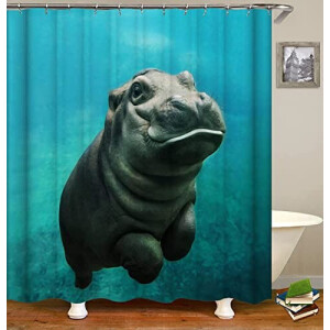 Rideau de douche Hippopotame 120x200 cm