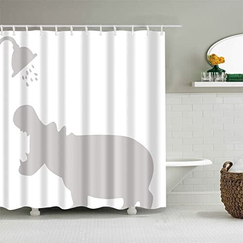 Rideau de douche Hippopotame 90x180 cm variant 0 