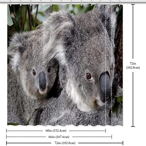 Rideau de douche Koala 152.4x182.88 cm variant 4 