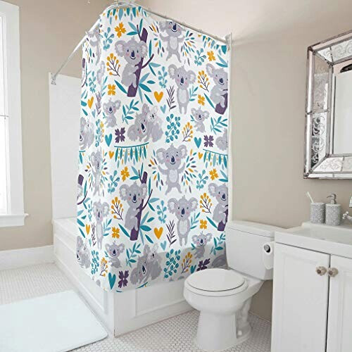 Rideau de douche Koala blanc 180x180 cm
