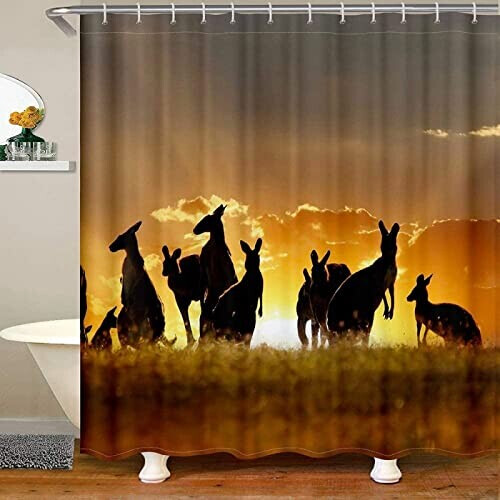 Rideau de douche Kangourou au coucher du soleil 120x200 cm variant 0 