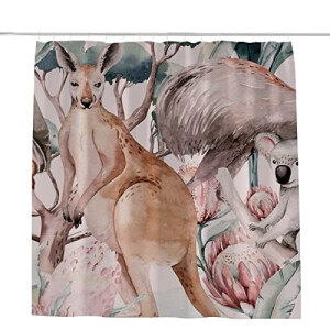 Rideau de douche Kangourou multicolore 152x182 cm