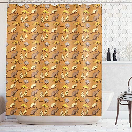 Rideau de douche Kangourou multicolore 175x200 cm