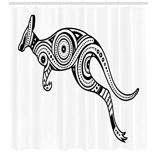Rideau de douche Kangourou gris anthracite et blanc 175x180 cm variant 0 