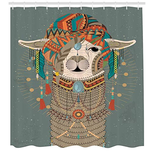 Rideau de douche Lama multicolore 175x200 cm variant 0 