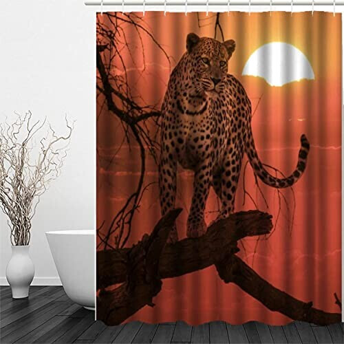 Rideau de douche Léopard couleur 120x200 cm variant 1 