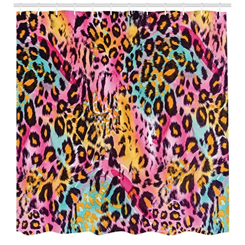 Rideau de douche Léopard multicolore 175x200 cm variant 0 